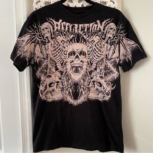 Affliction Men's Short Sleeve T-Shirt Horror Swarm Size Small Y2K Grunge Gothic